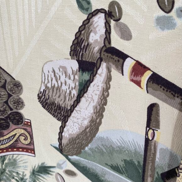 Cigar themed button down shirt 100% silk aloha Hawaiian poker XL - Picture 8 of 9